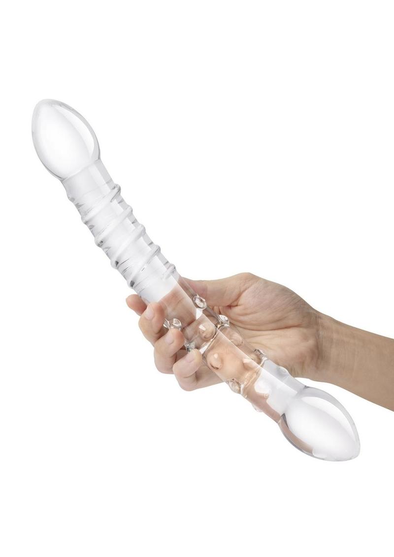 Load image into Gallery viewer, Glas Girthy Double Trouble Glass Dildo
