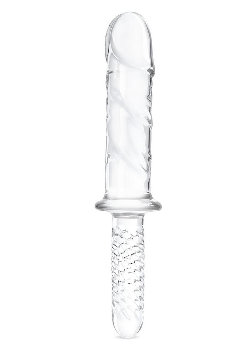 Load image into Gallery viewer, Glas Girthy Glass Cock Double Ended with Handle - Clear - 11in
