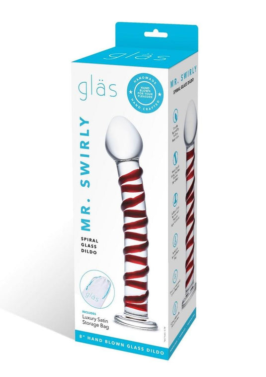 Glas Mr Swirly Dildo - Clear/Red