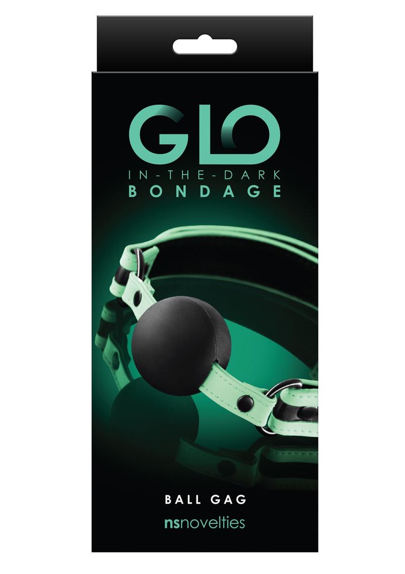 Load image into Gallery viewer, Glo Bondage Glow In The Dark Ball Gag - Glow In The Dark/Green
