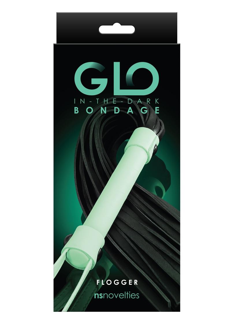 Load image into Gallery viewer, Glo Bondage Glow In The Dark Flogger - Glow In The Dark/Green
