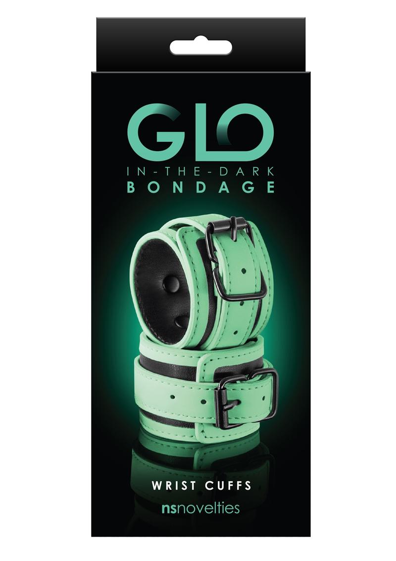 Load image into Gallery viewer, Glo Bondage Glow In The Dark Wrist Cuff - Glow In The Dark/Green
