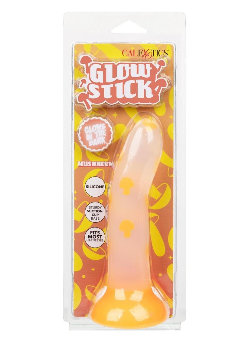 Load image into Gallery viewer, Glow Stick Mushroom Silicone Glow In The Dark Dildo with Suction Base - Orange
