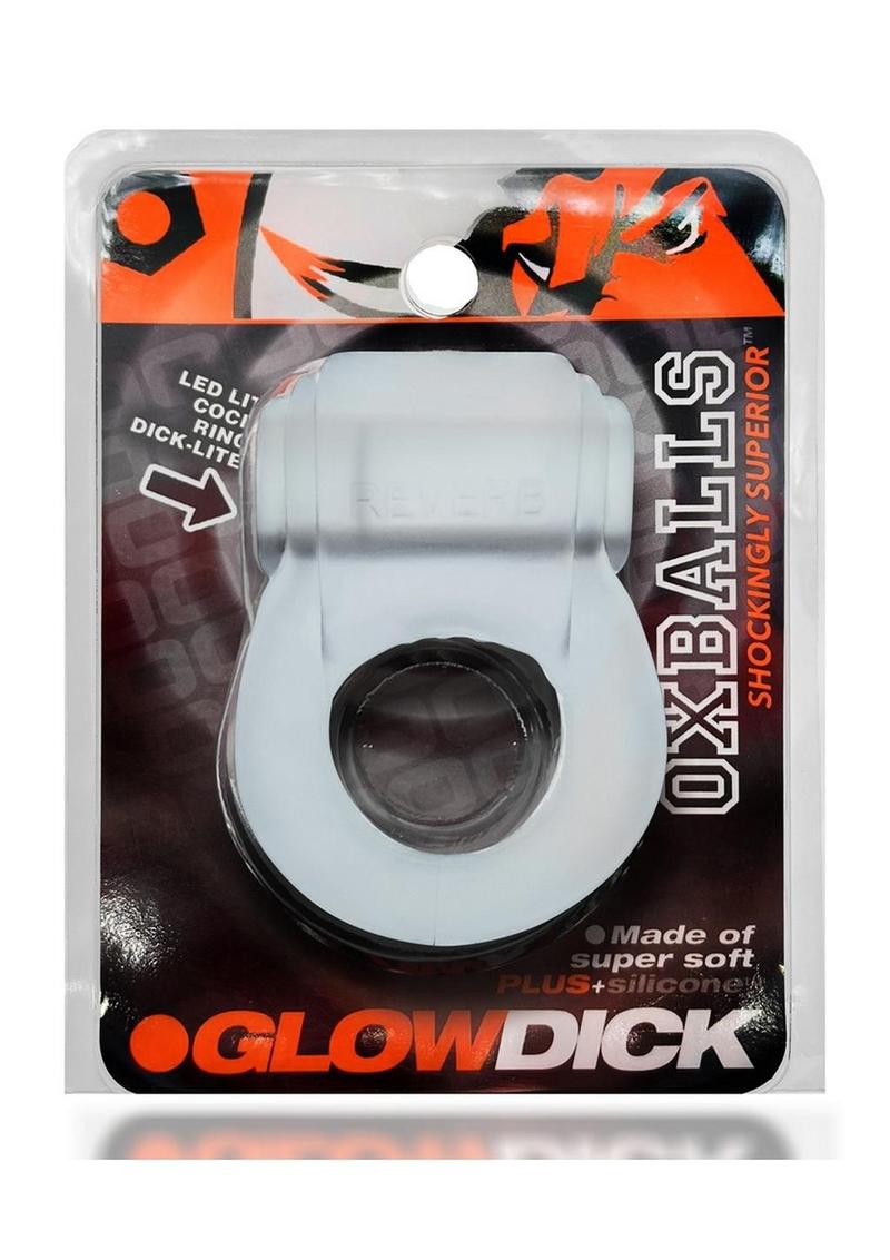 Load image into Gallery viewer, Glowdick Silicone Cockring with Led - Clear/Clear Ice
