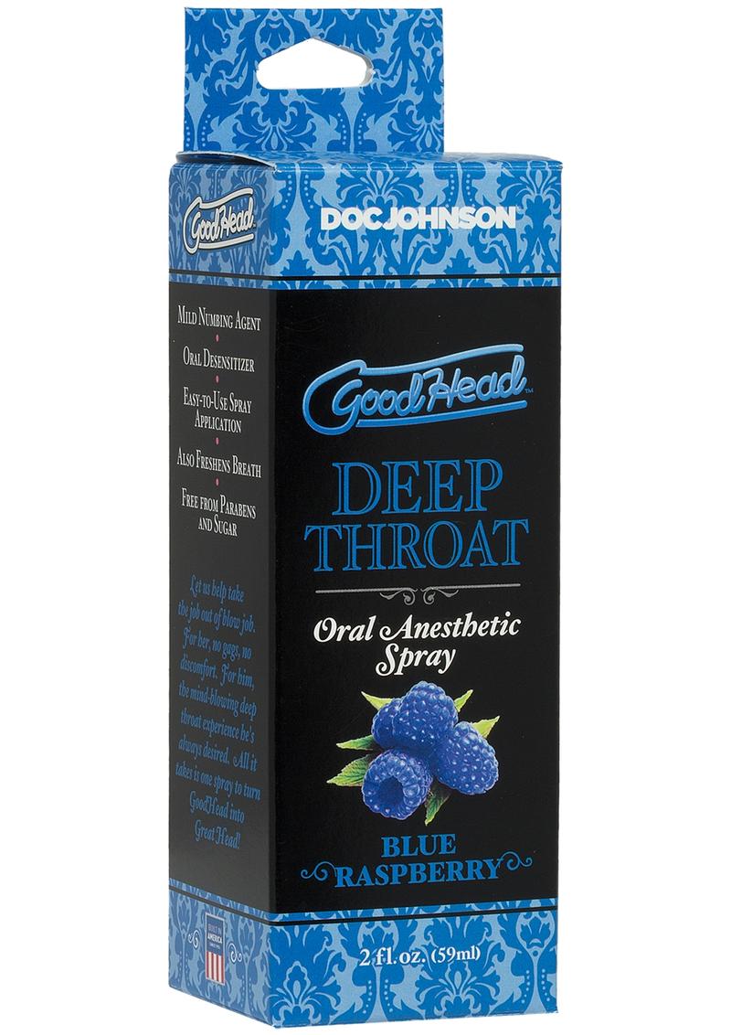 Load image into Gallery viewer, Goodhead Deep Throat Oral Anesthetic Spray Blue Raspberry - 2oz
