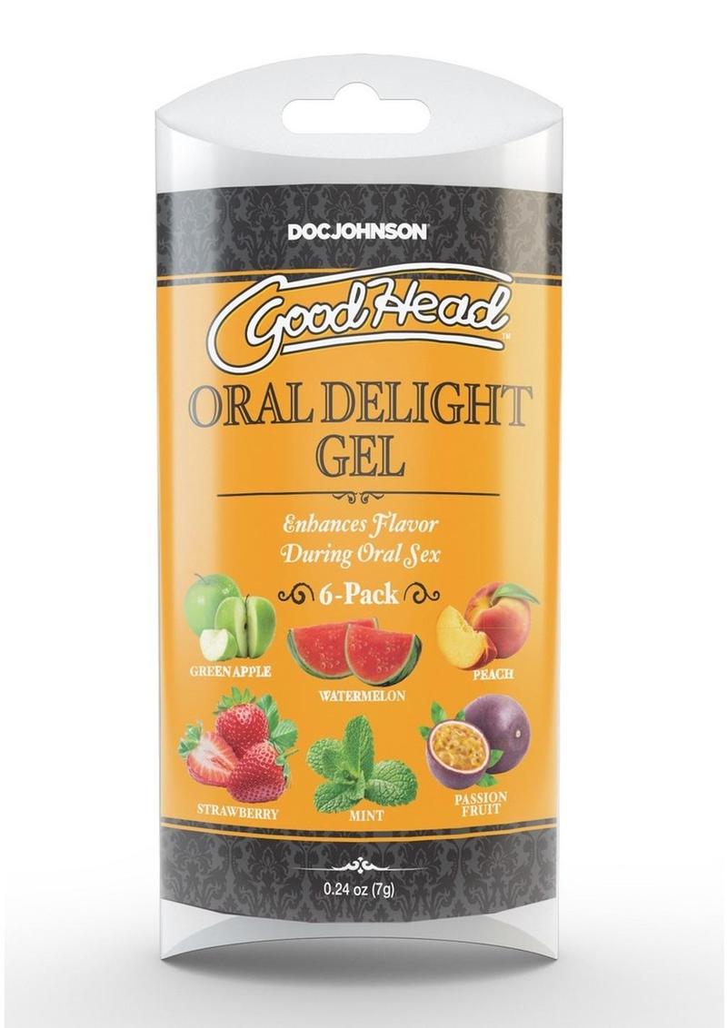 Load image into Gallery viewer, Goodhead Oral Delight Gel .24oz (6 Pack) - Assorted Green Apple, Mint, Peach, Strawberry, Watermelon, Passion Fruit
