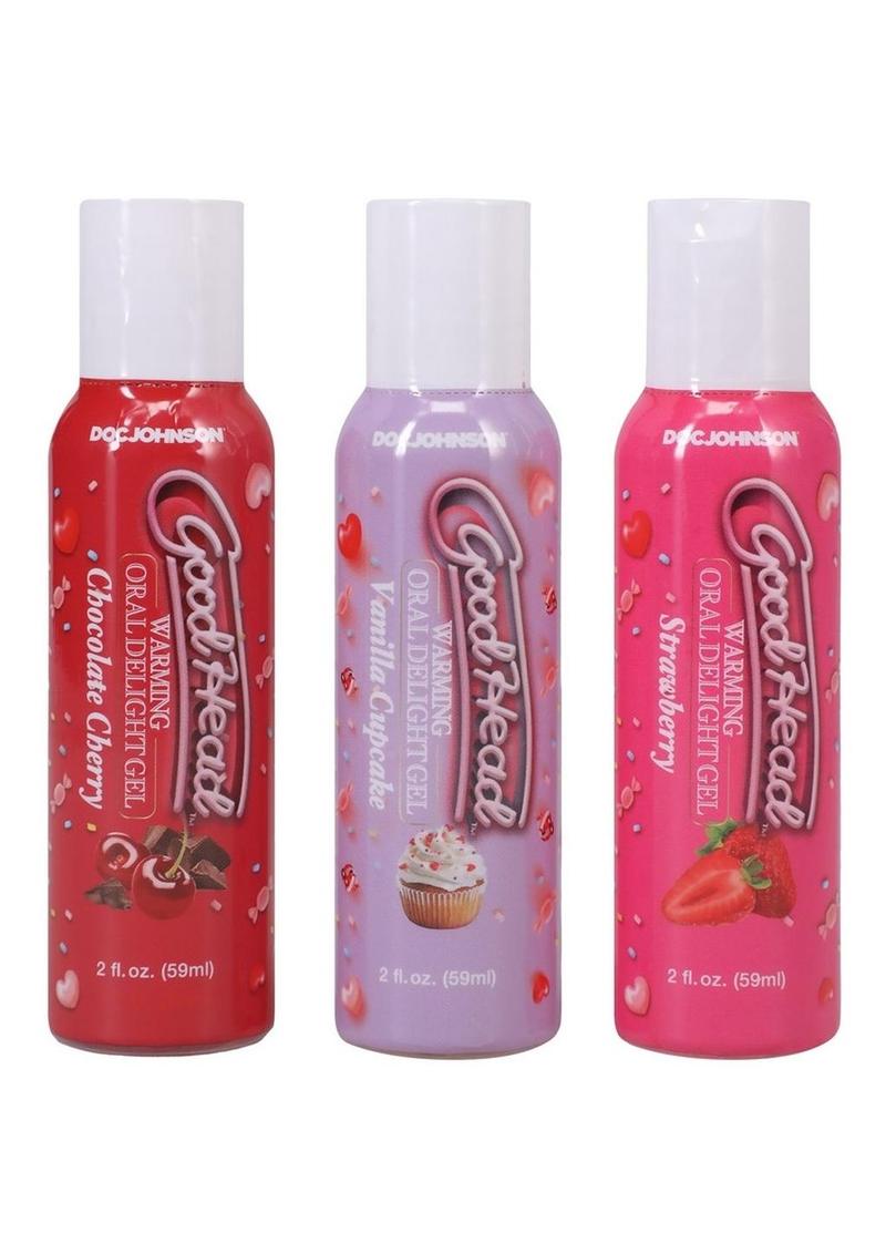 Load image into Gallery viewer, Goodhead Warming Oral Delight Gel Assorted Flavors - 2oz - 3 Pack
