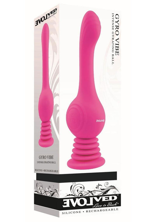 Gyro Vibe Rechargeable Silicone Vibrator with Suction Cup - Pink