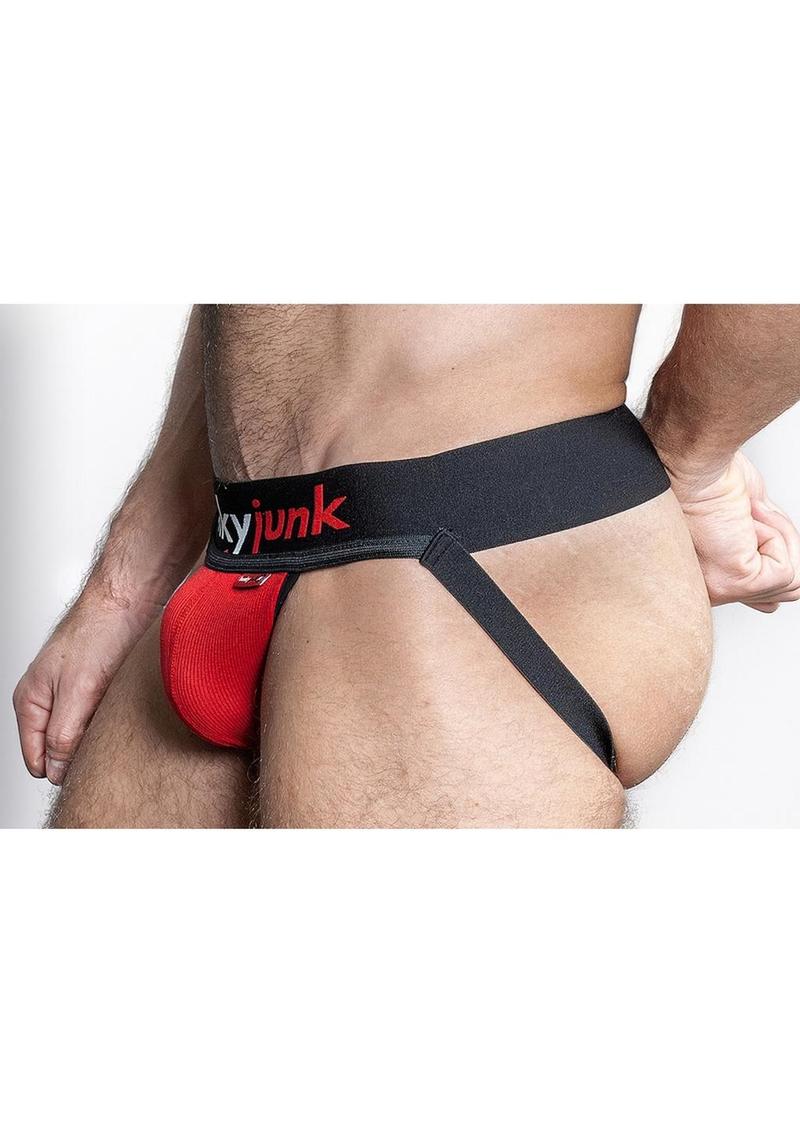 Load image into Gallery viewer, Hunker Comfy Pouch Slider-Strap Jock - Red Hot
