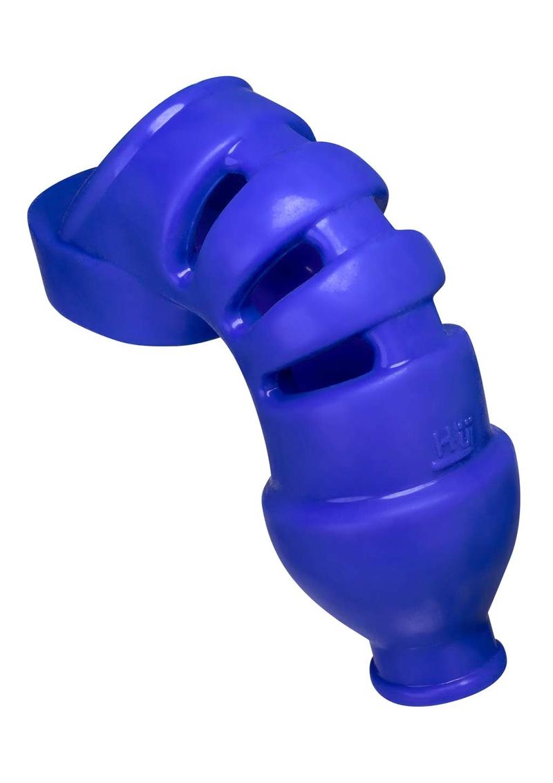 Load image into Gallery viewer, Hunkyjunk Lockdown Silicone Chastity Cage - Blue
