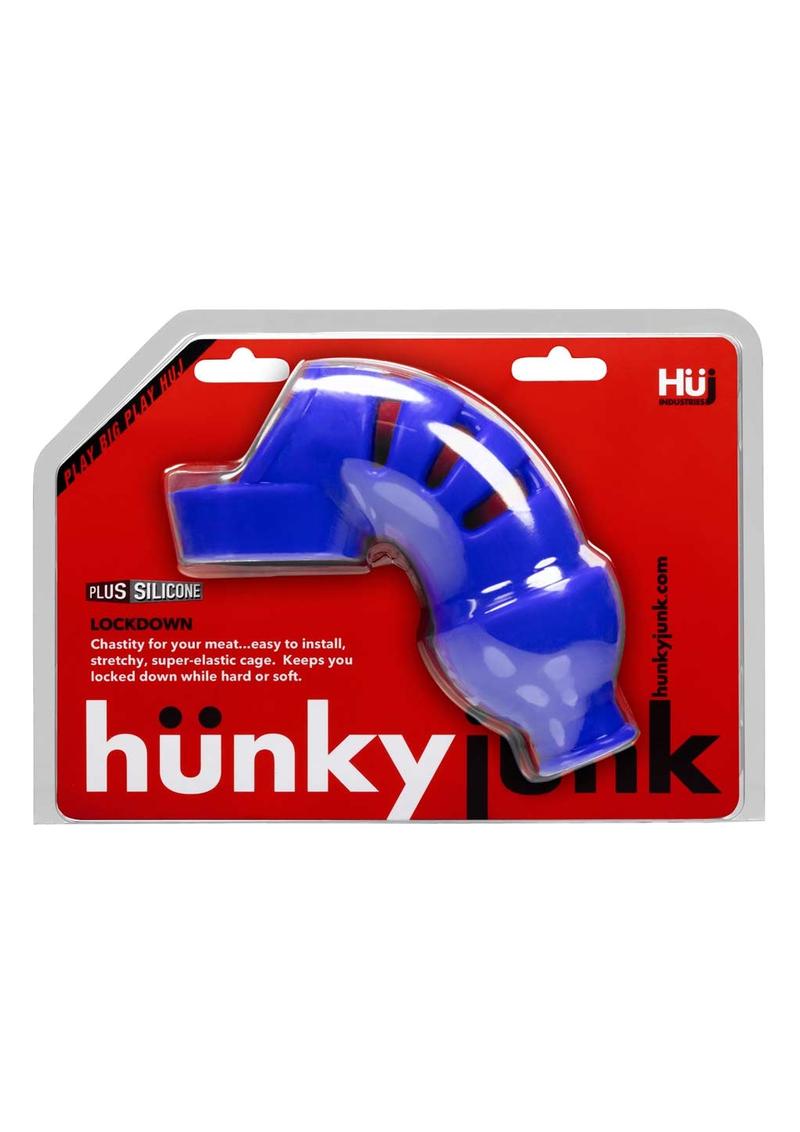 Load image into Gallery viewer, Hunkyjunk Lockdown Silicone Chastity Cage - Blue
