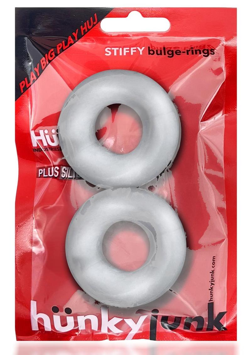 Load image into Gallery viewer, Hunkyjunk Stiffy Bulge Silicone Cock Rings - Clear/Clear Ice - 2 Pack
