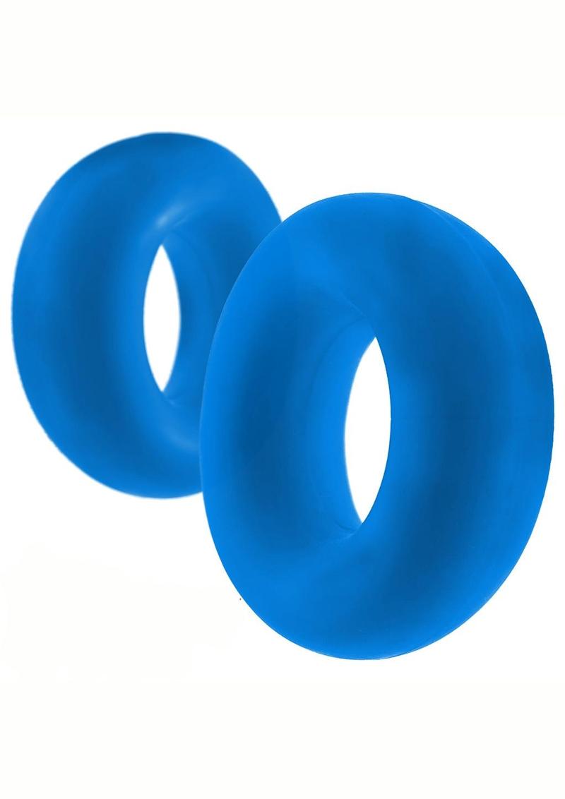 Load image into Gallery viewer, Hunkyjunk Stiffy Bulge Silicone Cock Rings - Blue/Teal Ice - 2 Pack
