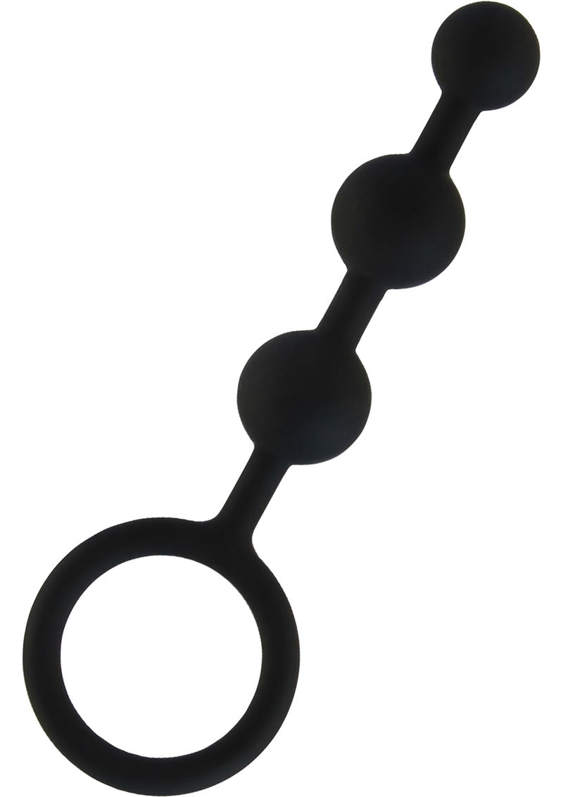 Load image into Gallery viewer, Hustler Silicone Anal Beads 3 Balls - Black - 5.5in
