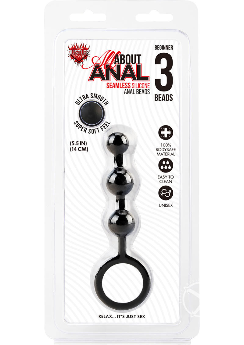 Load image into Gallery viewer, Hustler Silicone Anal Beads 3 Balls - Black - 5.5in
