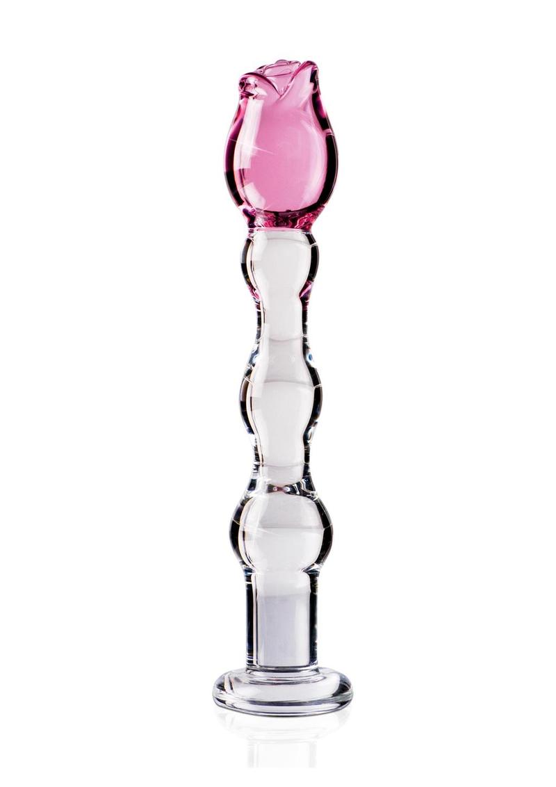 Load image into Gallery viewer, Icicles No. 12 Beaded Flower Glass Dildo
