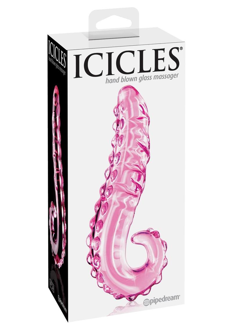 Load image into Gallery viewer, Icicles No. 24 Textured Glass Dildo - Pink - 6in
