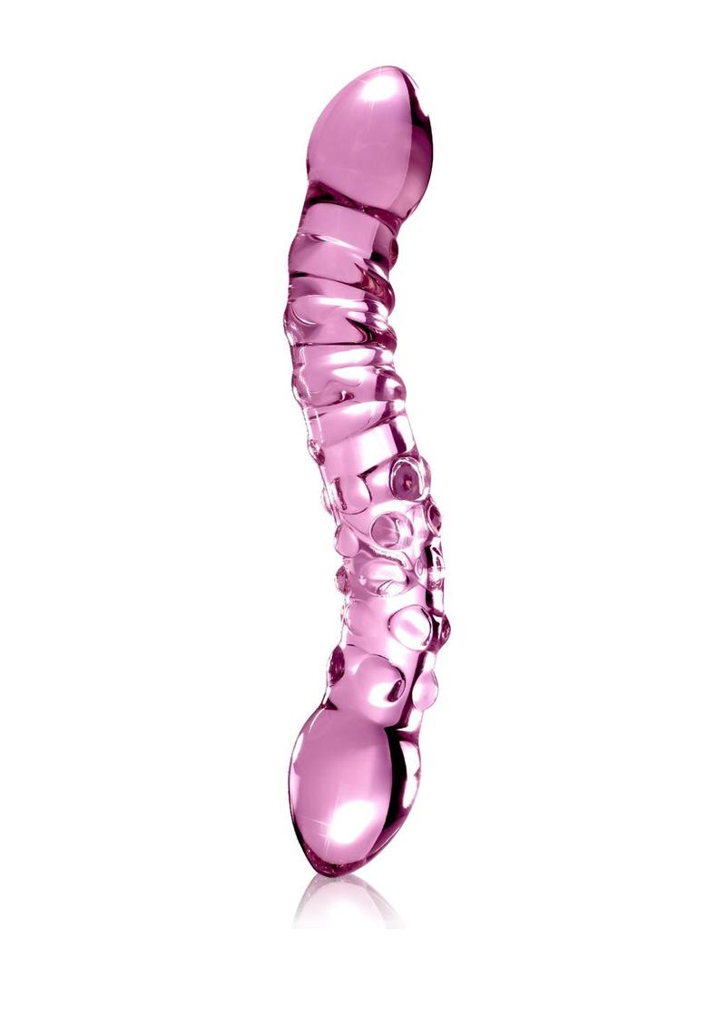 Load image into Gallery viewer, Icicles No. 55 Double-Sided Textured Glass Dildo - Pink - 9in
