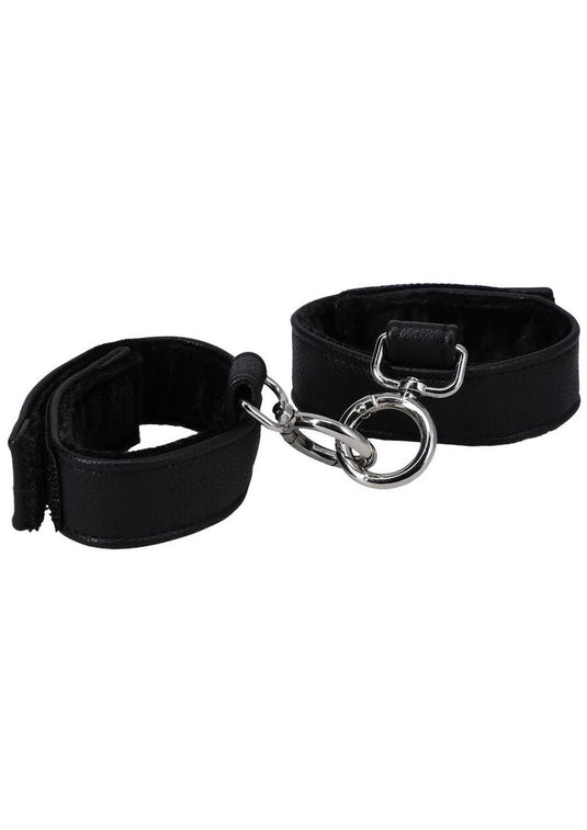 In A Bag Vegan Leather Handcuffs - Black