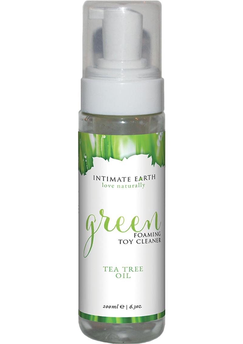 Load image into Gallery viewer, Intimate Earth Green Foaming Toy Cleaner Tea Tree Oil - 6.3oz
