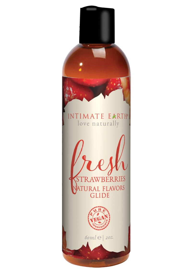 Load image into Gallery viewer, Intimate Earth Natural Flavors Glide Lubricant Fresh Strawberries - 2oz
