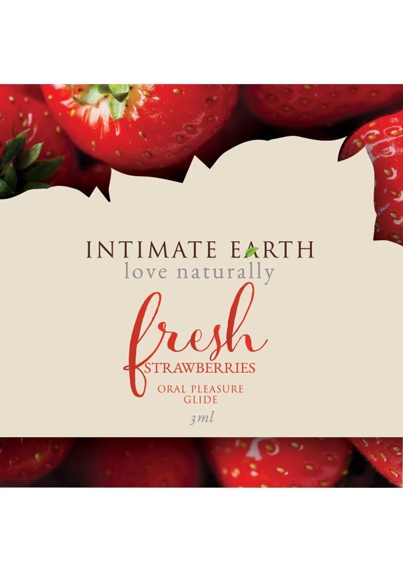 Load image into Gallery viewer, Intimate Earth Natural Flavors Glide Lubricant Fresh Strawberries - 3ml Foil
