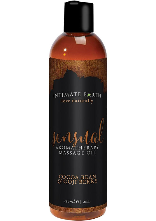 Intimate Earth Sensual Aromatherapy Massage Oil Cocoa Bean and Goji Berry - 4oz