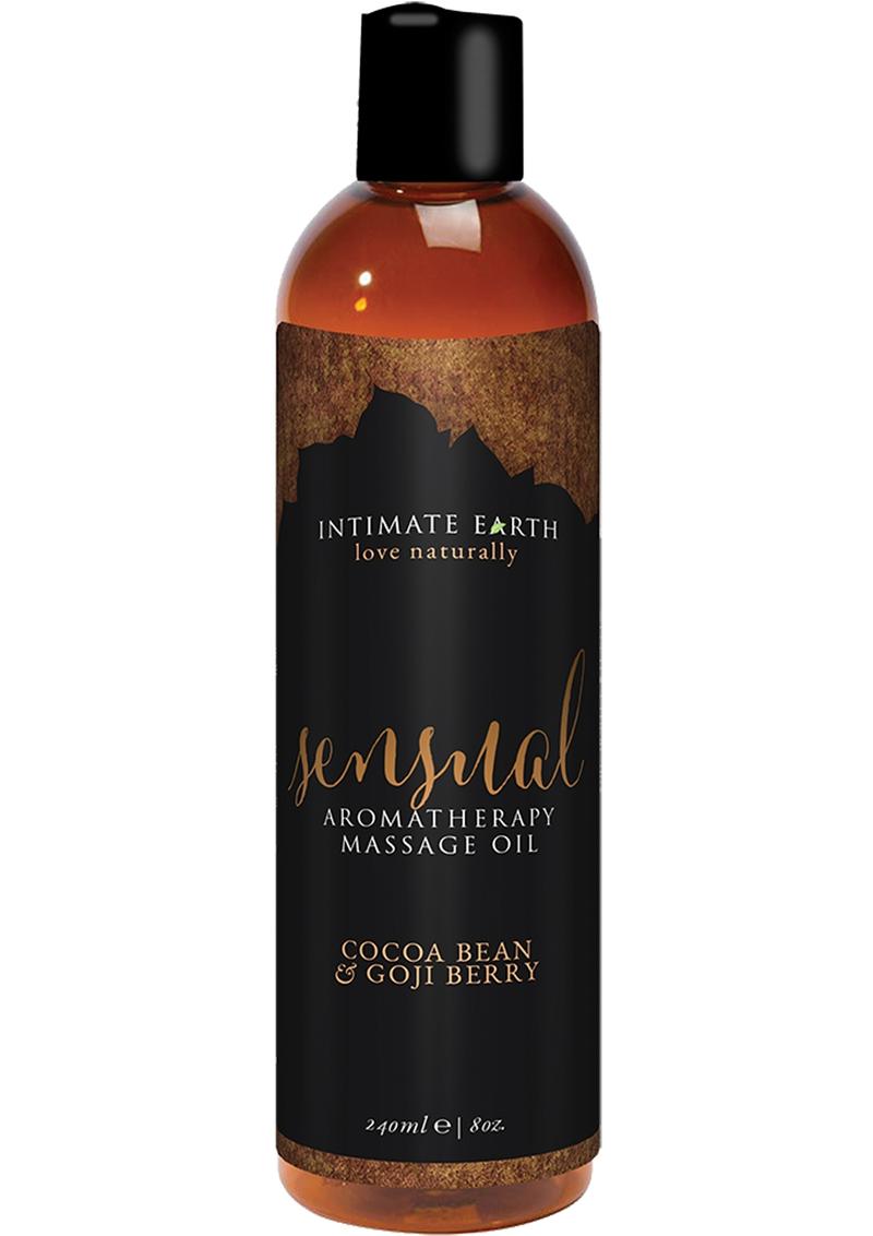 Load image into Gallery viewer, Intimate Earth Sensual Aromatherapy Massage Oil Cocoa Bean and Goji Berry - 8oz
