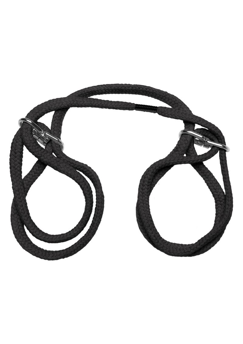 Load image into Gallery viewer, Japanese Style Bondage Cotton Cuffs - Black
