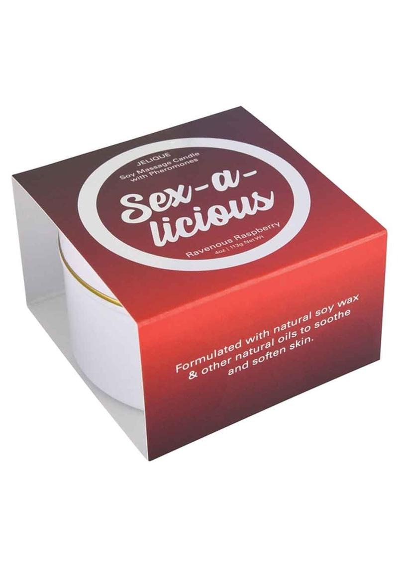 Load image into Gallery viewer, Jelique Massage Candle Pheromone Sex-A-Licious Ravenous Raspberry - 4oz.

