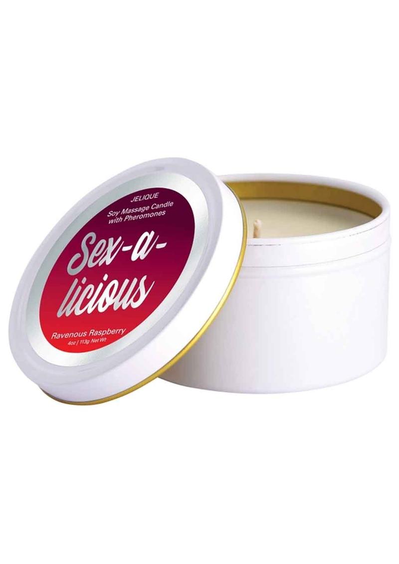 Load image into Gallery viewer, Jelique Massage Candle Pheromone Sex-A-Licious Ravenous Raspberry - 4oz.
