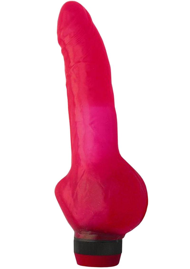 Load image into Gallery viewer, Jelly Caribbean Number 2 Jelly Vibrator with Clitoral Stimulator - Red - 8in
