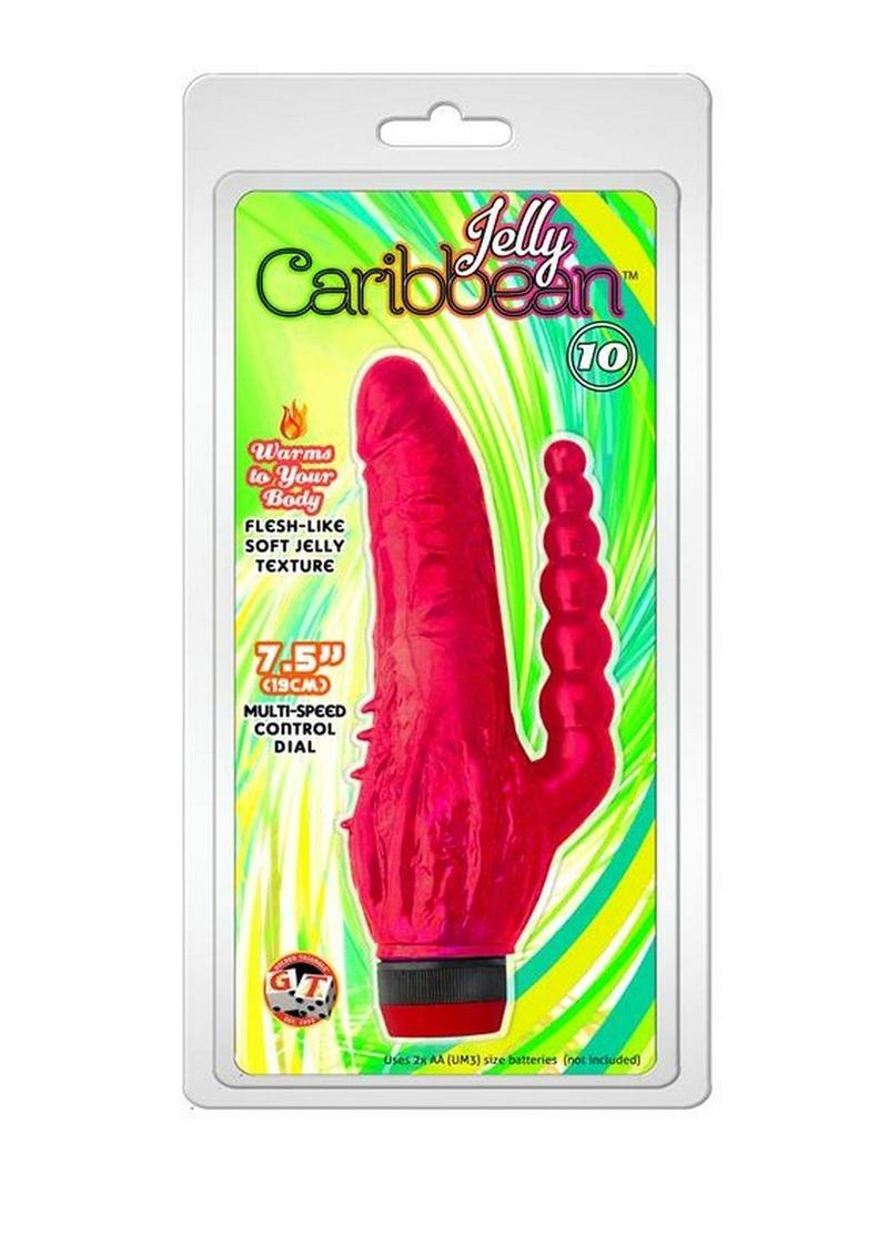 Load image into Gallery viewer, Jelly Caribbean Number 6 Vibrator - Red - 7.5in
