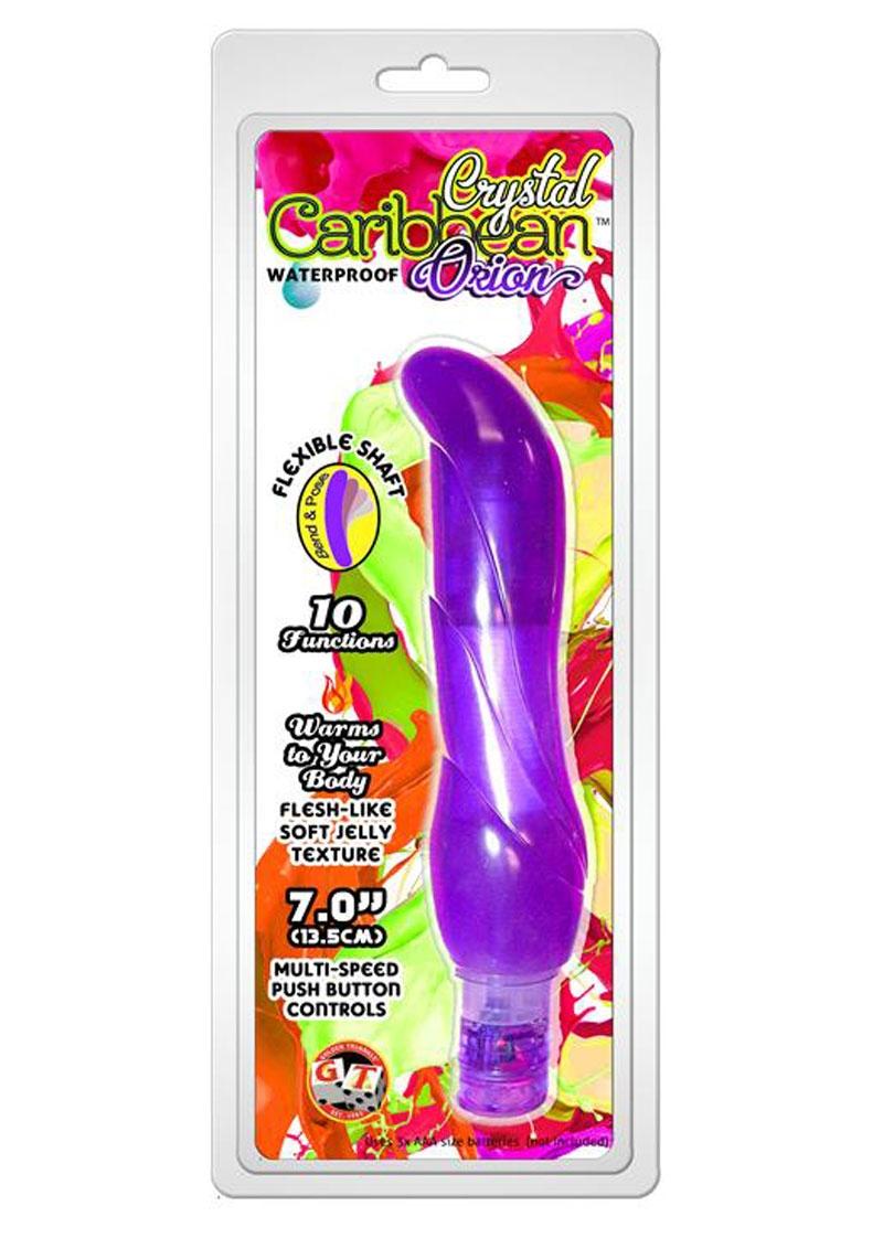 Load image into Gallery viewer, Jelly Caribbean Orion Vibrator Number 8 Waterproof - Purple - 7in
