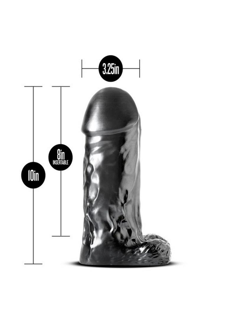 Load image into Gallery viewer, Jet Destroyer Dildo with Balls 10in - Carbon Metallic
