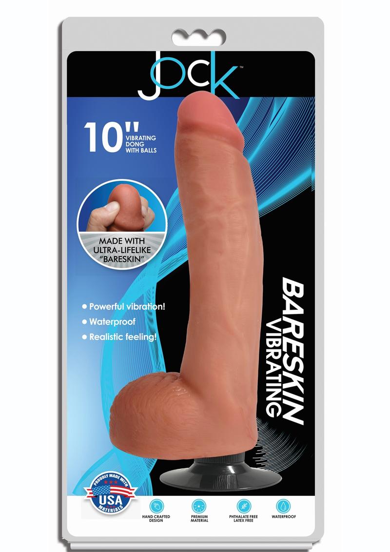 Load image into Gallery viewer, Jock Bareskin Realistic Vibrating Dong with Balls - Vanilla - 10in
