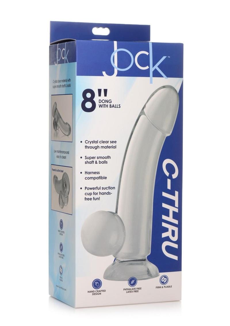 Load image into Gallery viewer, Jock C-Thru Dildo with Balls - Clear - 8in
