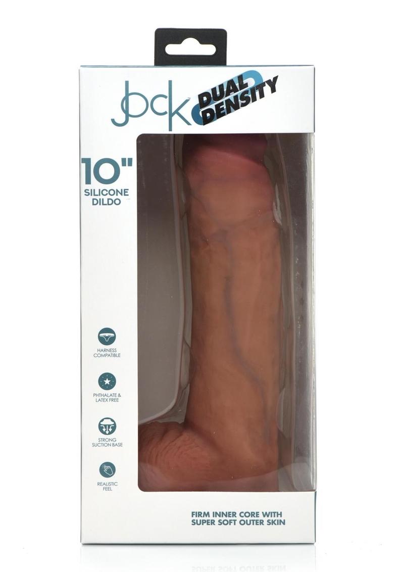 Load image into Gallery viewer, Jock Dual Density Silicone Dildo with Balls - Vanilla - 10in
