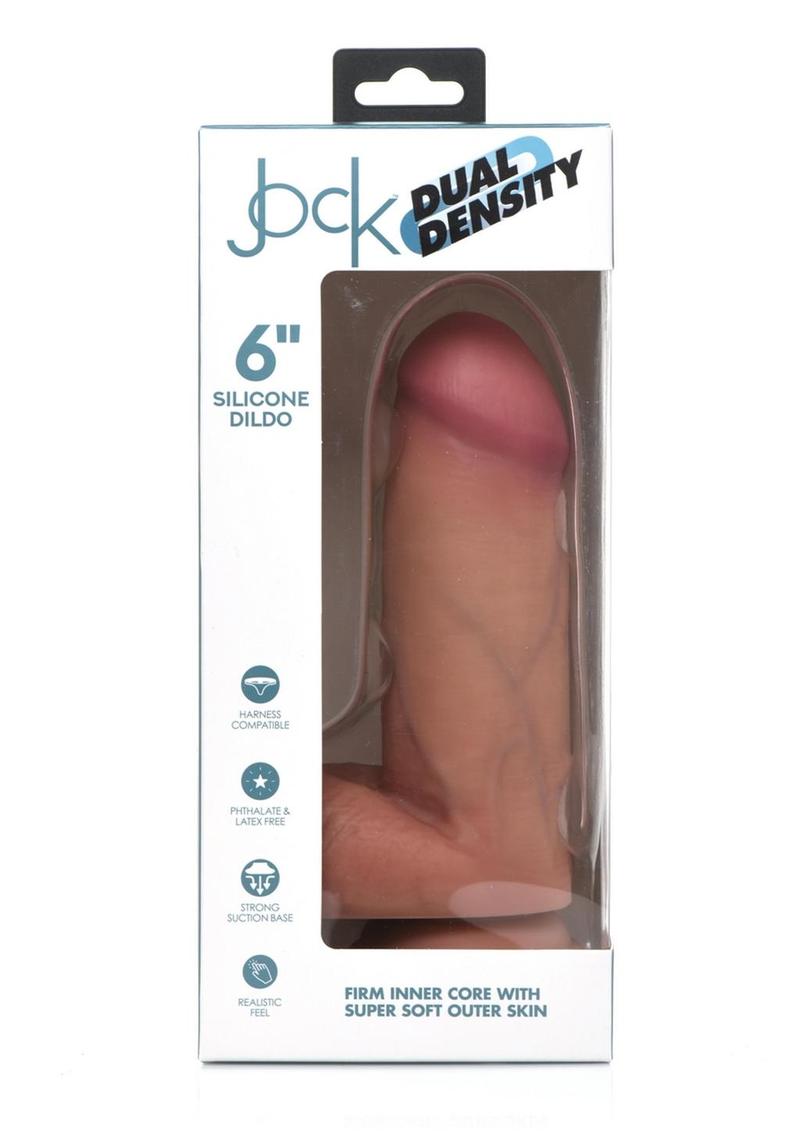 Load image into Gallery viewer, Jock Dual Density Silicone Dildo with Balls - Vanilla - 6in
