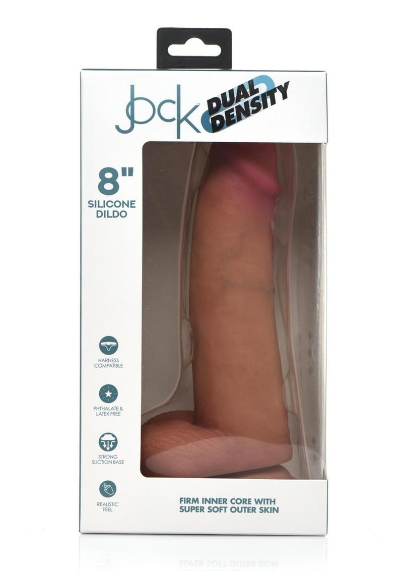 Load image into Gallery viewer, Jock Dual Density Silicone Dildo with Balls - Vanilla - 8in
