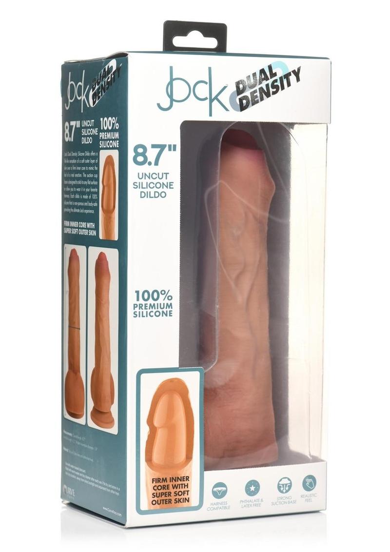 Load image into Gallery viewer, Jock Dual Density Uncut Dildo - Caramel - 8.7in
