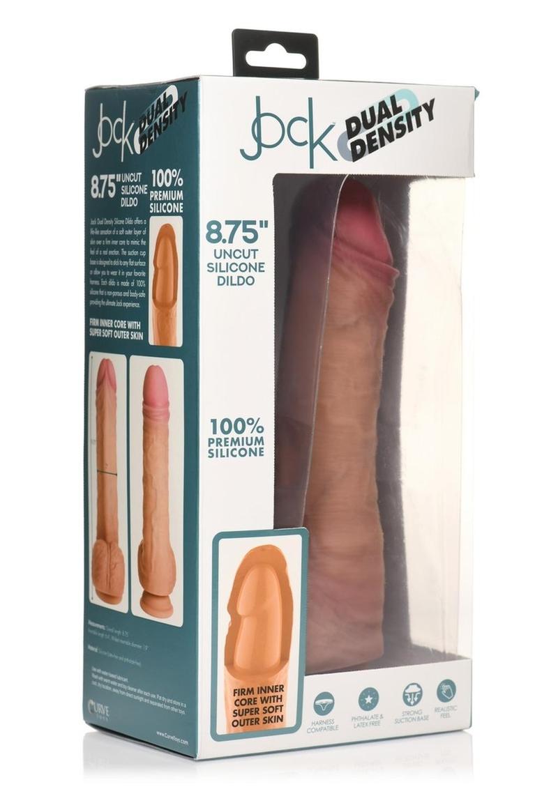 Load image into Gallery viewer, Jock Dual Density Uncut Dildo with Balls - Caramel - 8.75in
