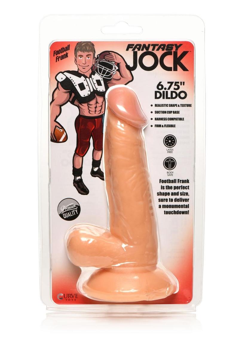 Load image into Gallery viewer, Jock Football Frank Dildo with Balls - Vanilla - 6.75in
