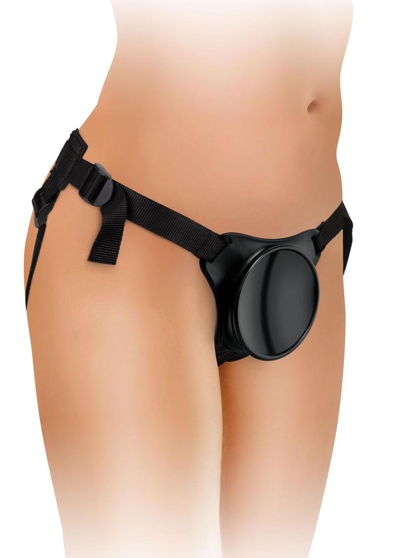Load image into Gallery viewer, King Cock Beginner&#39;s Silicone Body Dock Strap-On Kit with Dildo - Black/Vanilla - 6in
