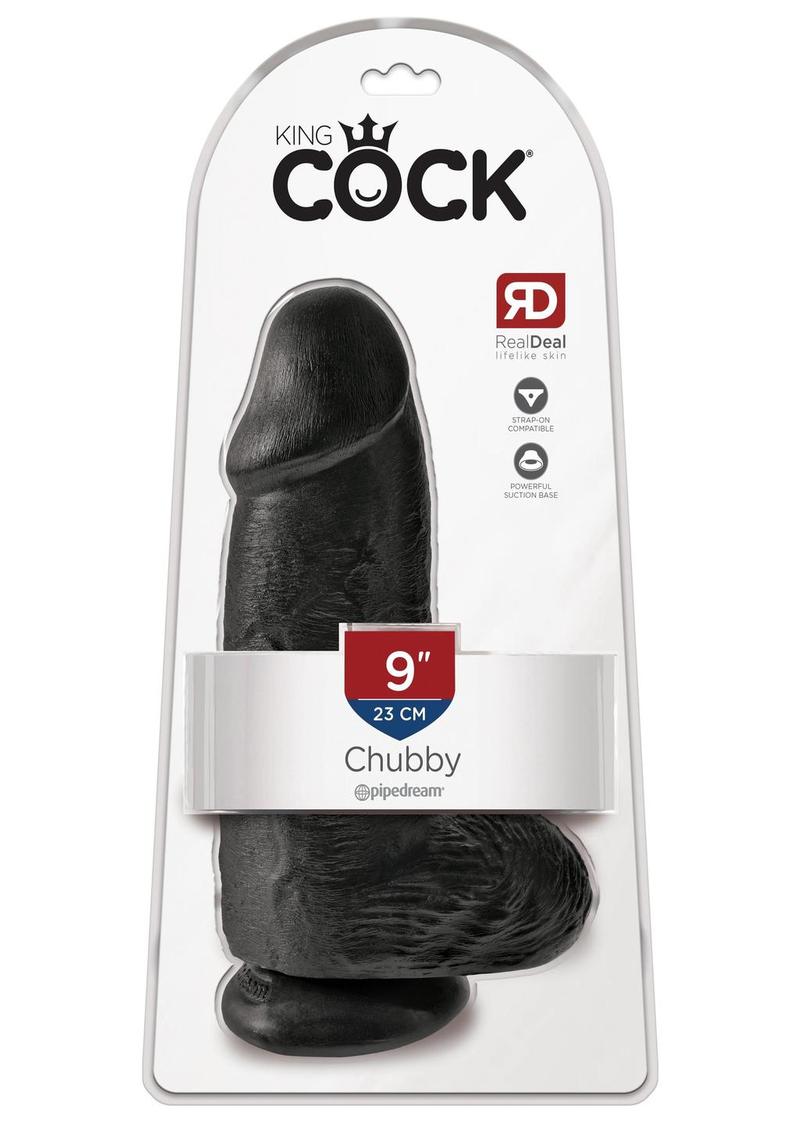 Load image into Gallery viewer, King Cock Chubby Dildo - Black - 9in

