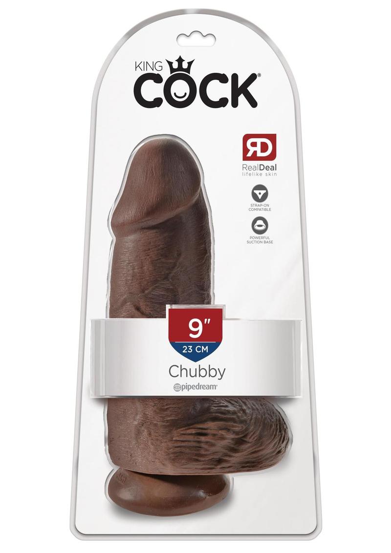 Load image into Gallery viewer, King Cock Chubby Dildo - Chocolate - 9in
