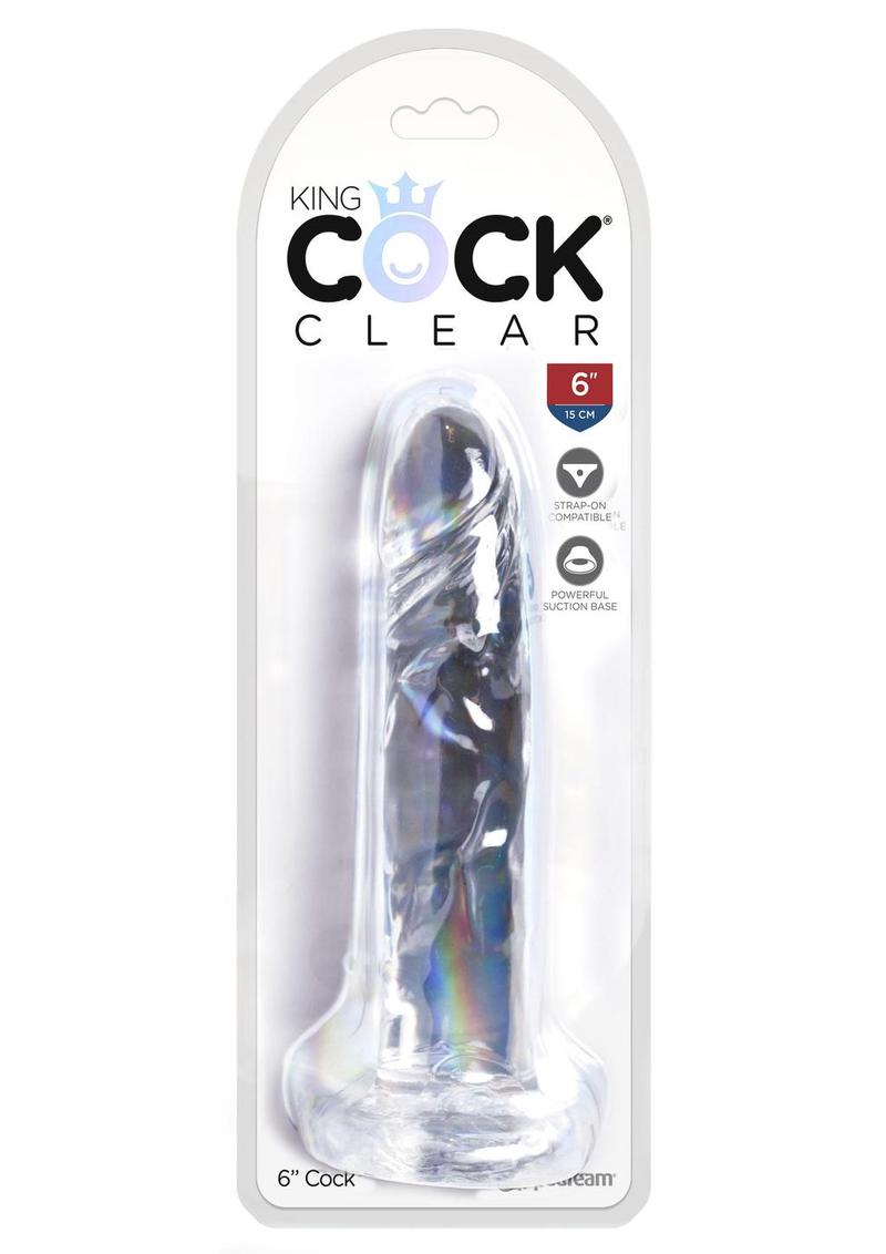 Load image into Gallery viewer, King Cock Dildo - Clear - 6in
