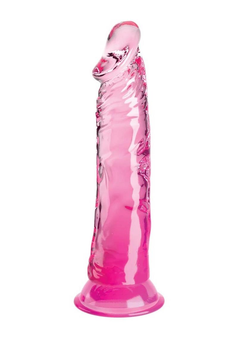 Load image into Gallery viewer, King Cock Clear Dildo - Clear/Pink - 8in

