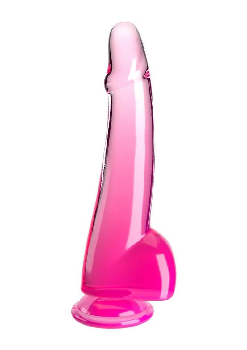 Load image into Gallery viewer, King Cock Clear Dildo with Balls - Clear/Pink - 10in
