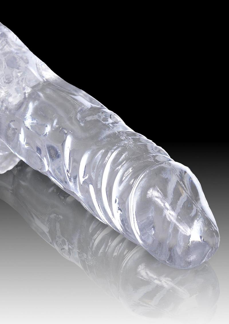 Load image into Gallery viewer, King Cock Dildo with Balls - Clear - 4in
